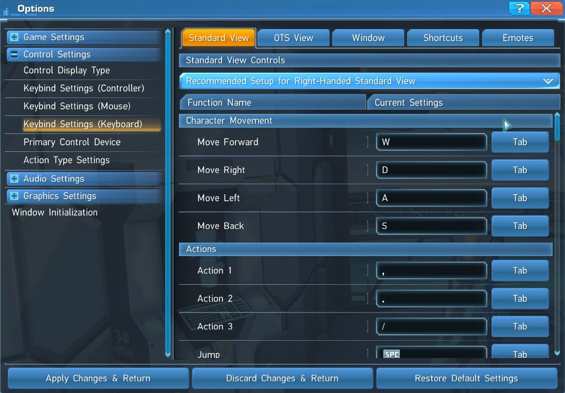 Phantasy Star Online 2 Pso2 New Genesis Keyboard Controls And Key Bindings