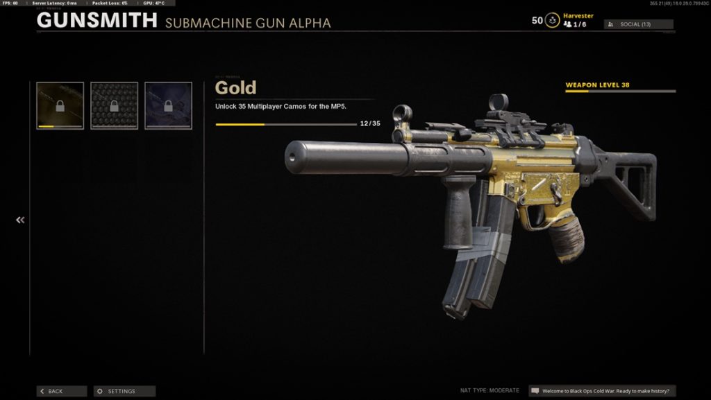 black ops cold war - unlock gold weapon skin