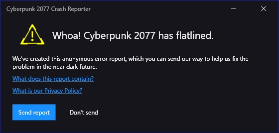 Cyberpunk 2077 has flatlined