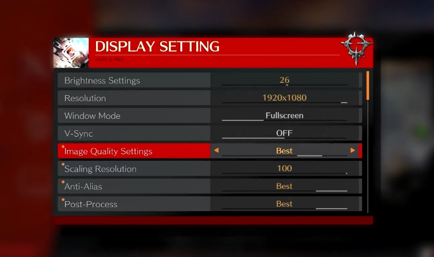 Gear Guilty Strive - Graphics Settings