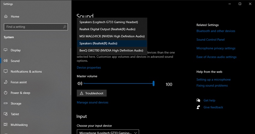 New World - Select the right audio output