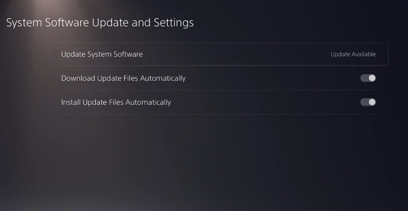 PS5 - Update Software
