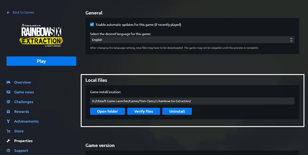 How to verify files of R6 Extraction on Ubisoft Connect