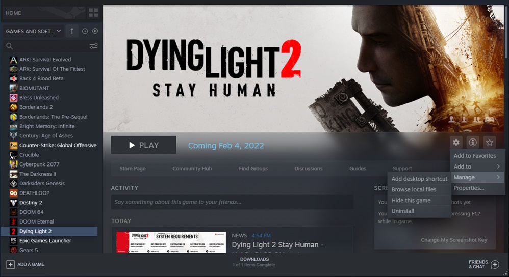 dying light steam not initialized fix