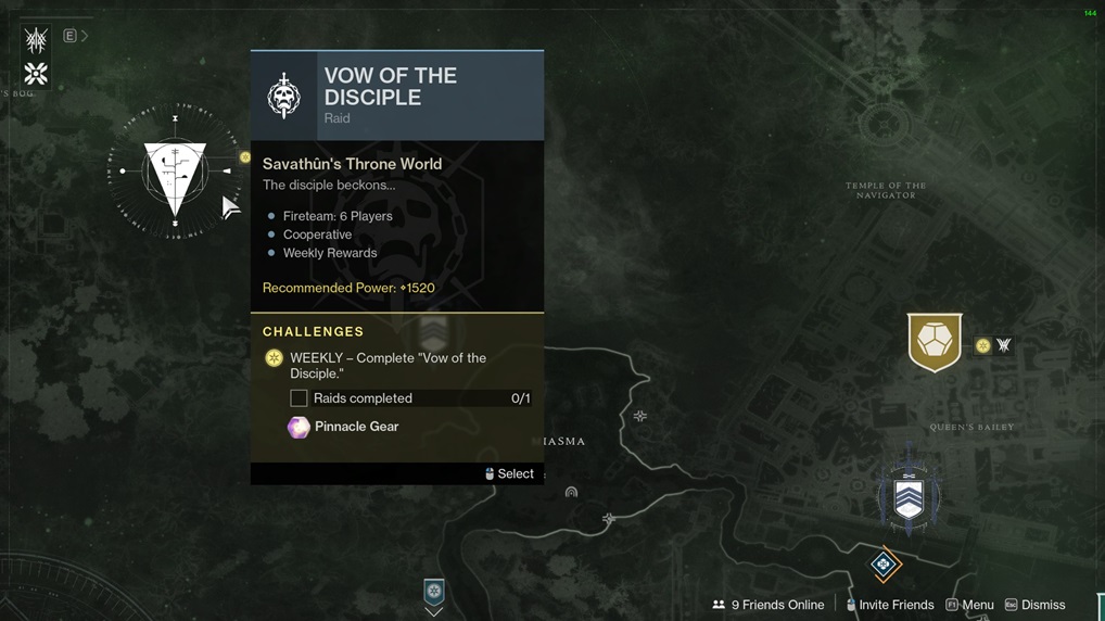 how to start vow of the disciple raid