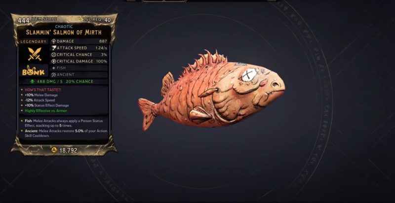 slammin' salmon legendary weapon