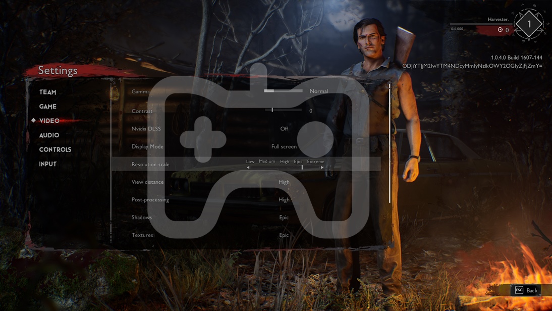 Evil Dead doesn't have resolution setting