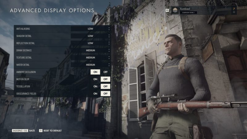 Sniper Elite 5 best custom graphics settings