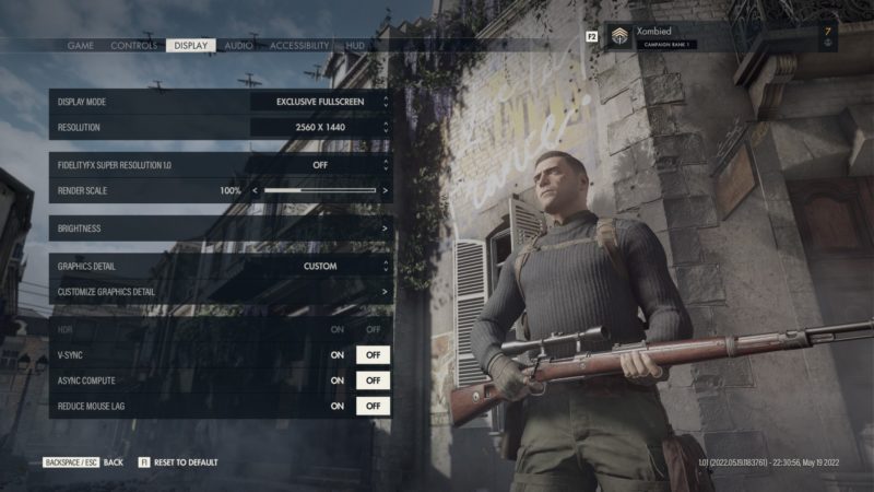 Sniper Elite 5 graphics settings