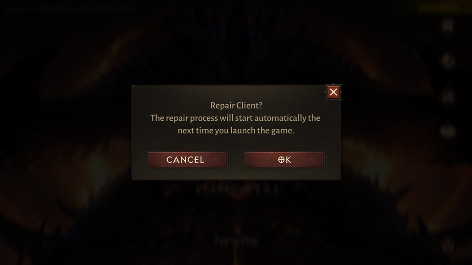 How to use the Repair Client feature in Diablo Immortal