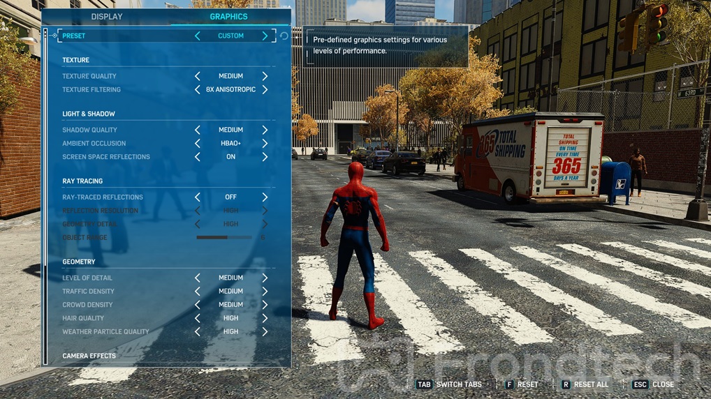 Spider-Man PC Graphics Settings