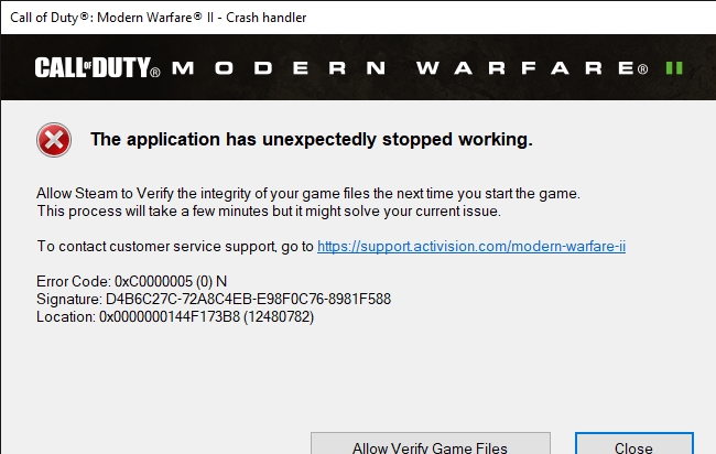Call of Duty Modern Warfare 2 Error Codes