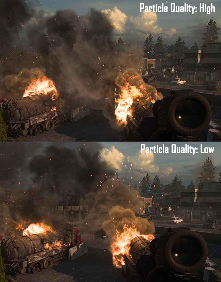 Comparison between High and Low Particle Quality - Call of Duty Modern Warfare 2