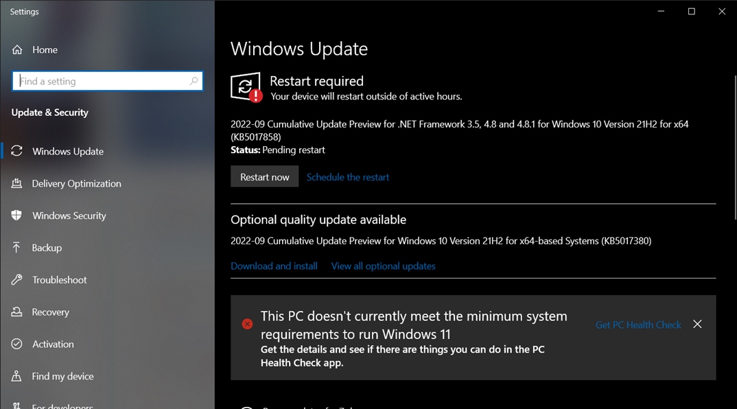The latest Windows 10 update