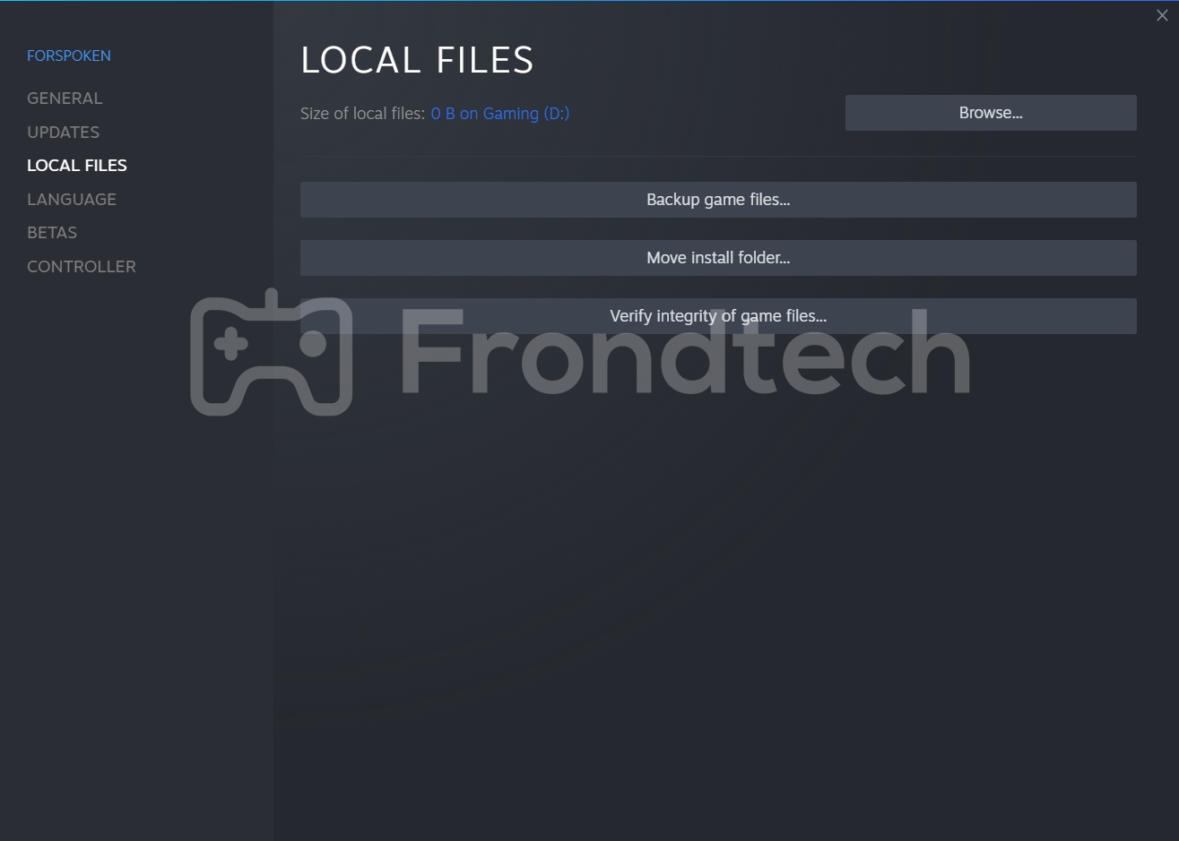 How to verify Forspoken Files on Steam