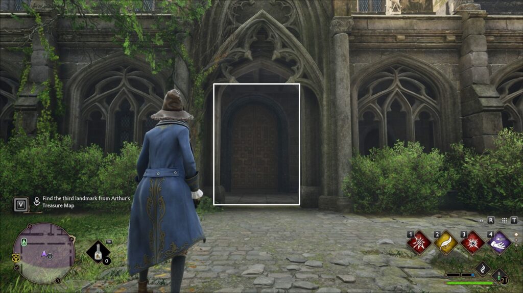 Go through this door to find the third landmark of Arthur's Treasure Map