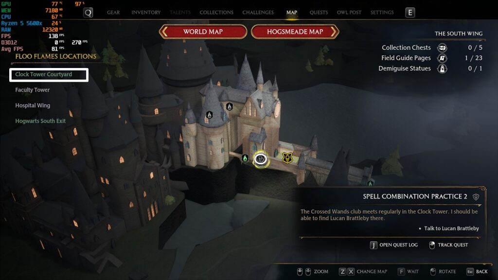 Lucan Brattlebry Location in Hogwarts Legacy