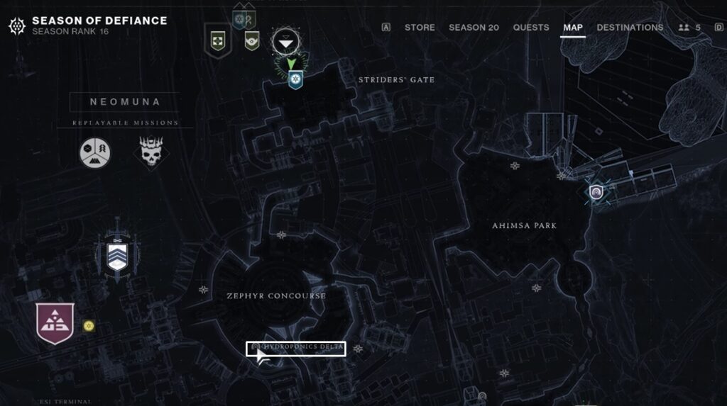 Hydroponics Delta Lost Sector Location in Destiny 2