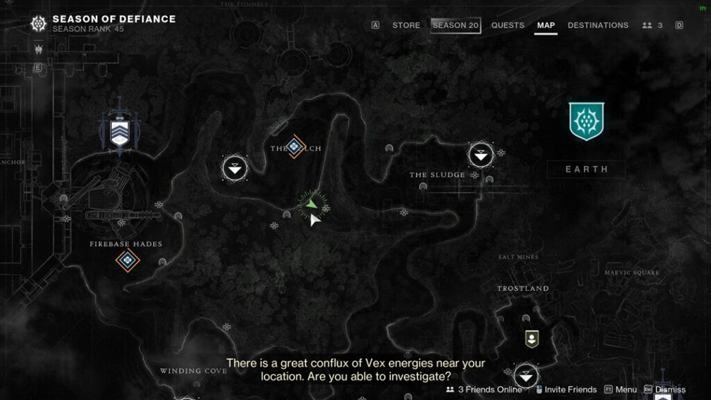 Location of the cave - Vexcalibur Quest in Destiny 2