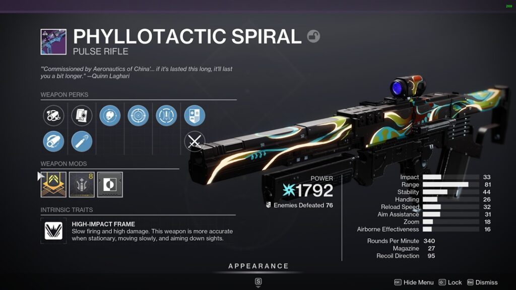 Phyllotactic Spiral God Roll