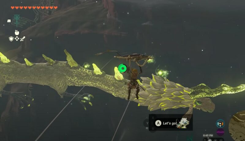 How to jump on a Dragon in zelda