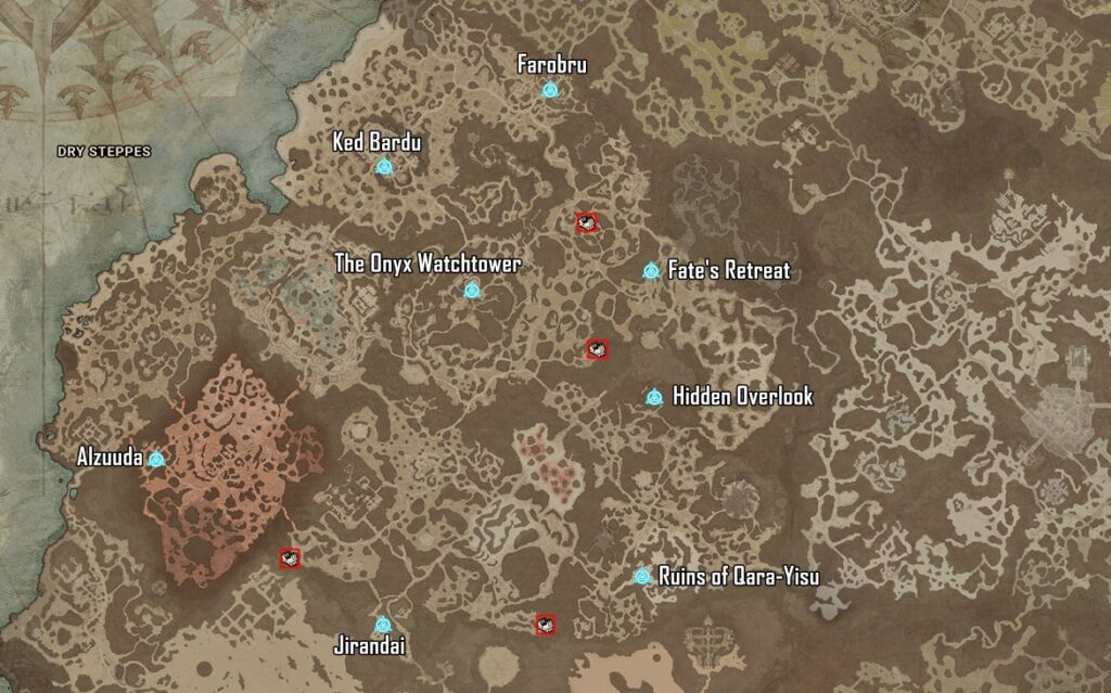 Dry Steppes Mystery Chest Locations Diablo 4