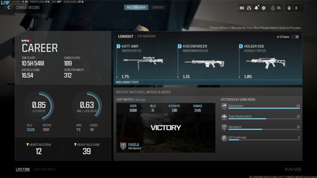 How to check KD in MW3 and Warzone 3